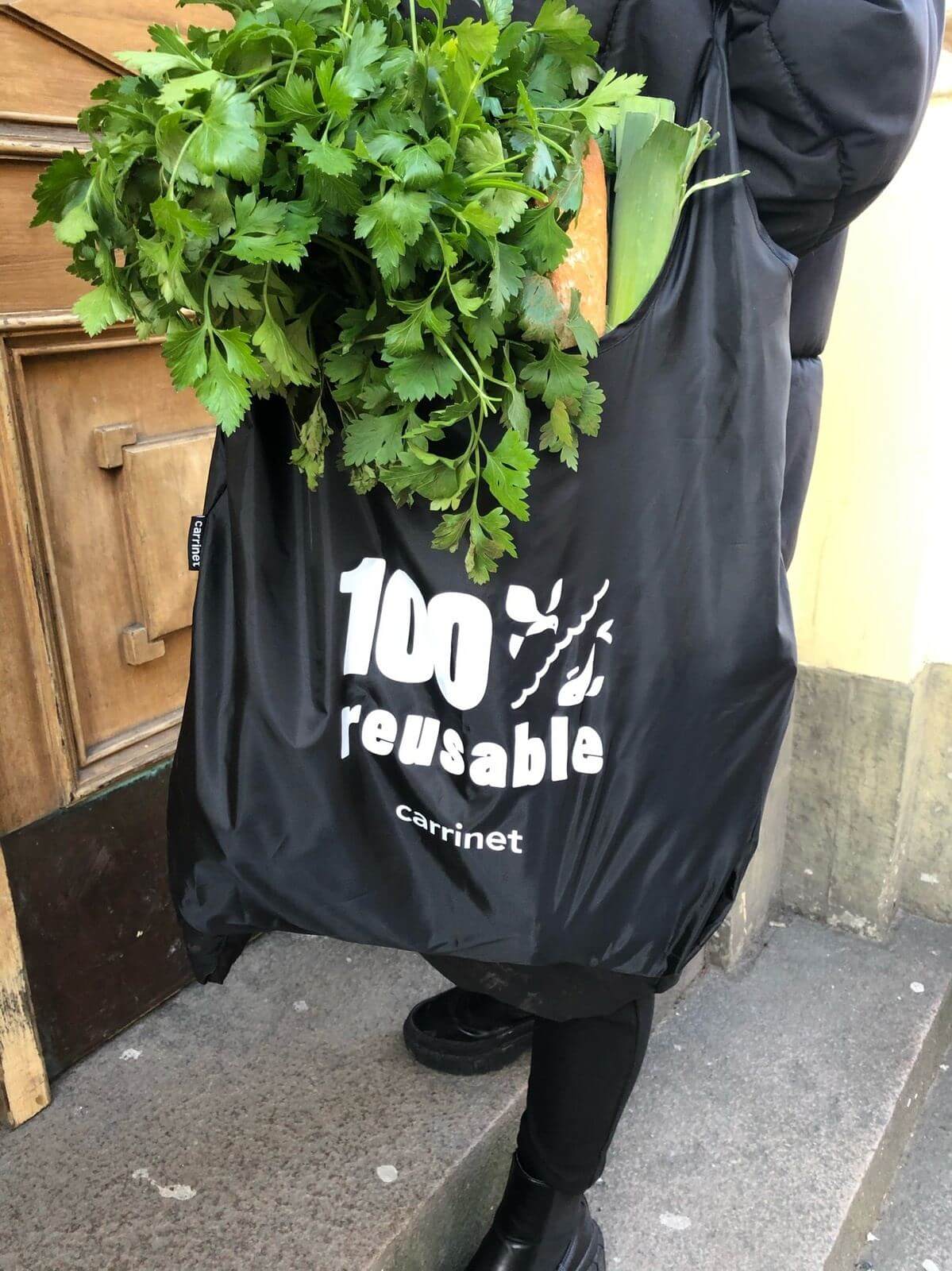 Shop Bag - "100% Reusable" - SVART