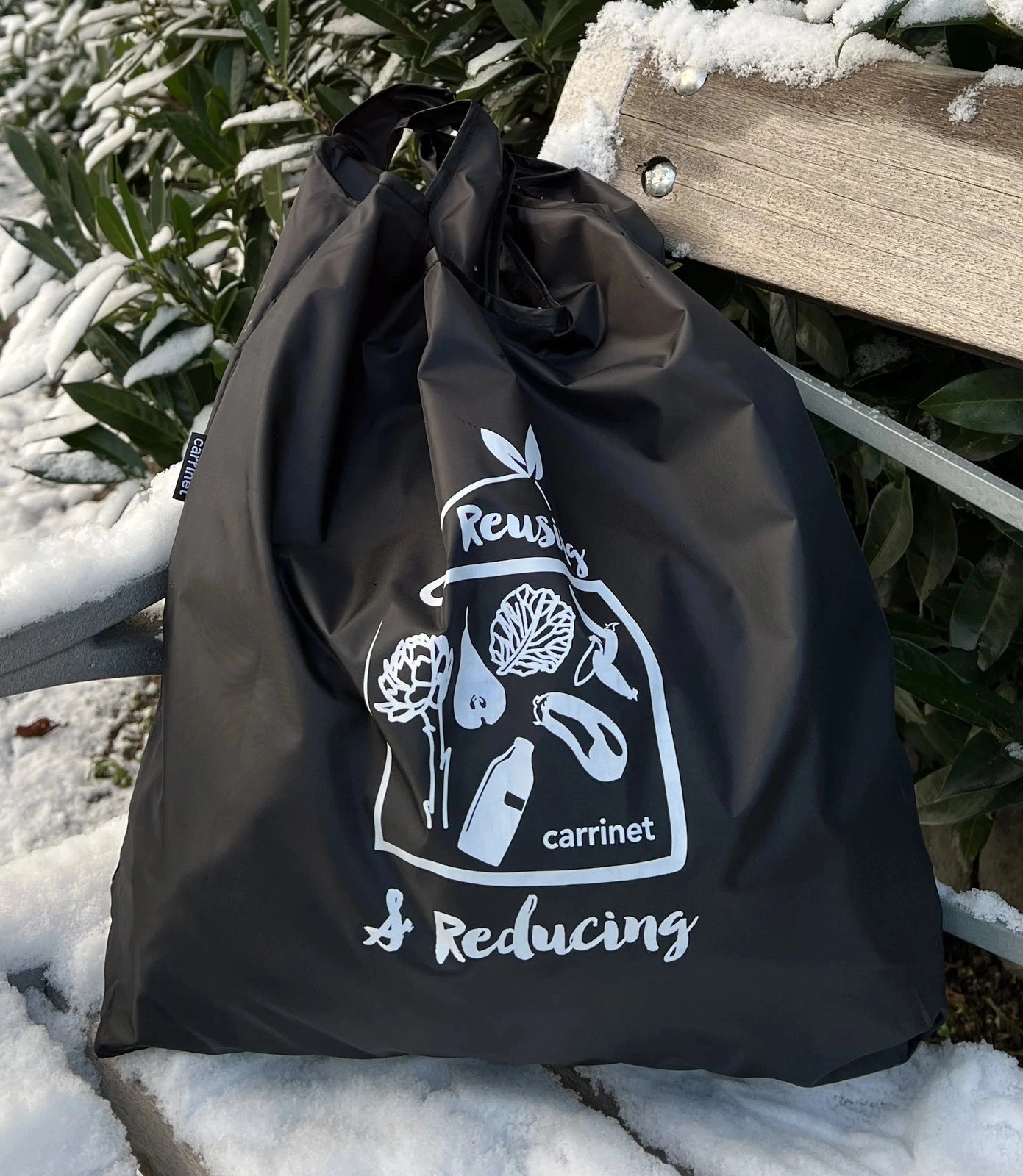 Shop Bag - "Reusing and Reducing" - BLACK