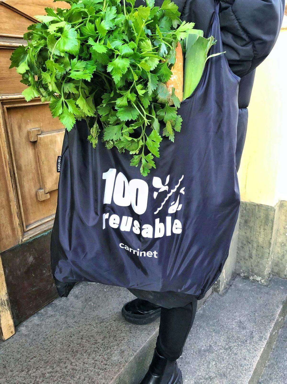 Shop Bag - "100% Reusable" BLÅ Carrinet shop